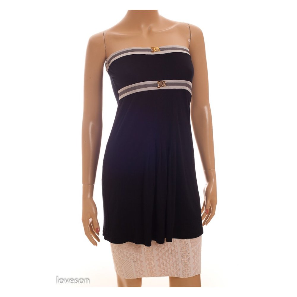 SOLD! JOHN GALLIANO Black Pleated Strapless Top - Picture 4 of 9